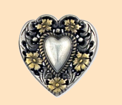 floral heart concho