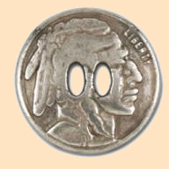 slotted indian head nickel concho