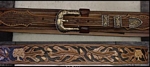 Carved leather belt - oak leaves