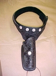 custom leather - sheridan black leather gun belt
