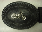 Black leather biker buckle