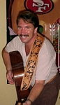 scotts' custom leather carved guitar strap