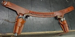 custom brown leather gun belt