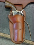 custom brown leather gunbelt holster