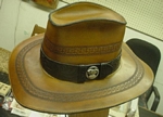veg tanned leather hat