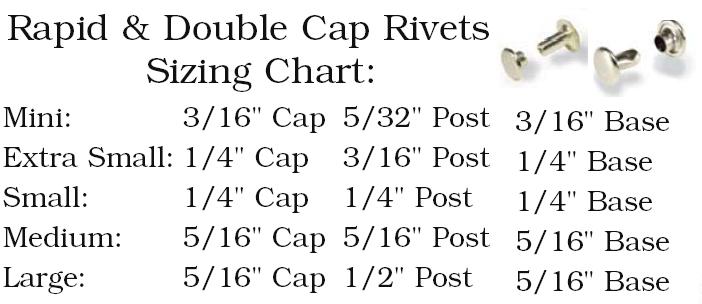 rapid rivet, double cap rivet sizing chart, rivet, rivets