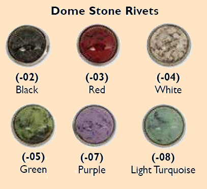 synthetic dome stone rivets