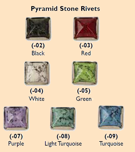 synthetic pyramid stone rivets