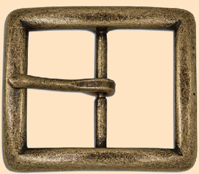 Seaton Center Bar Buckle, Antique Solid Brass, belt buckle, buckle