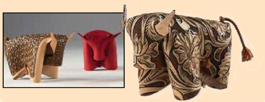 leather folding bull kit - leather art - leathercraft kit