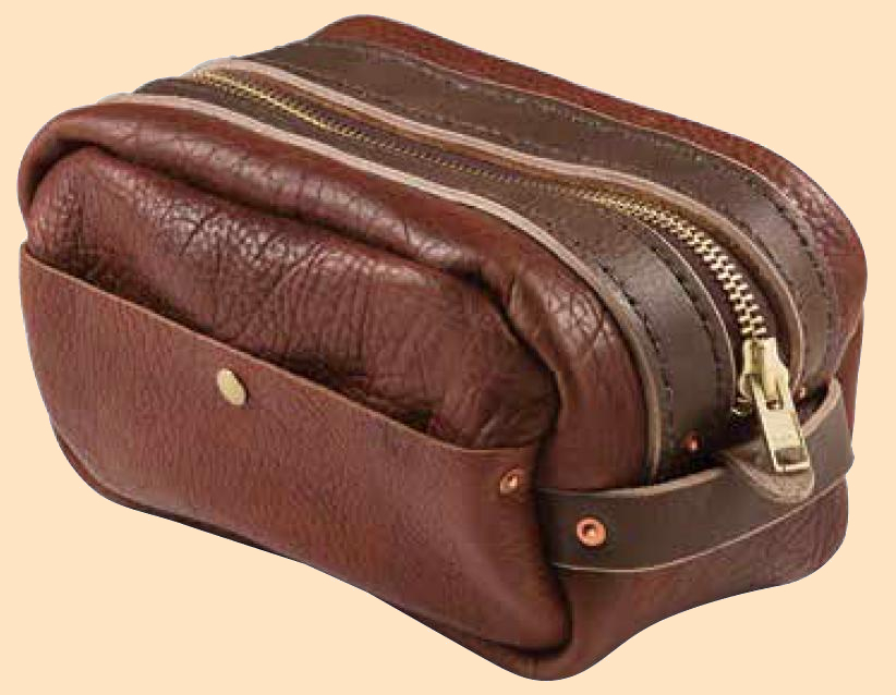 bison dopp leathercraft kit, leather shaving kit