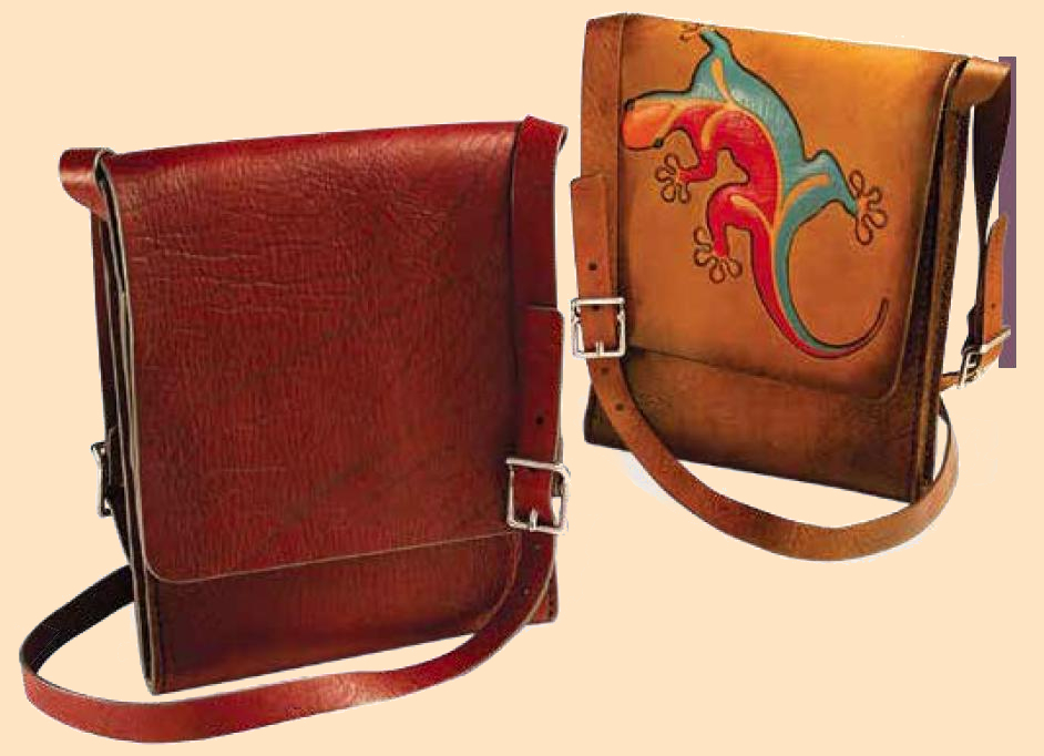 leather vertical messenger bag kit - leathercraft kit