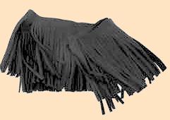 Deertan Leather Fringe - black leather fringe