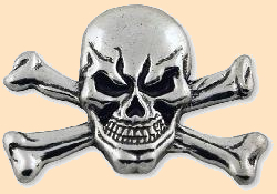 skull crossbones concho screwback