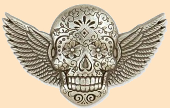 sugar skull winged concho