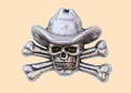 Cowboy Skull & Crossbones Concho