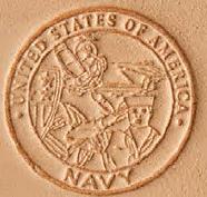 3D leather stamp navy