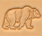 walking bear leather 3D stamp