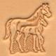 mare colt leather 3D stamp