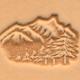mountain scene leathercraft 3D pictorial stamp