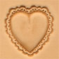 heart with lace leathercraft 3D pictorial stamp