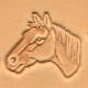horse head left leather 3D stamp