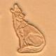 howling coyote leather 3D stamp