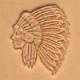 indian chief with headdress leather 3D stamp