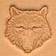 wolf head leather 3D stamp