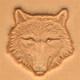wolf head leather 3D stamp