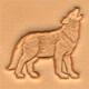 howling wolf leather 3D stamp