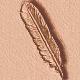 single feather leather 3D stamp