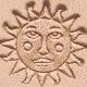sun face leathercraft 3D pictorial stamp