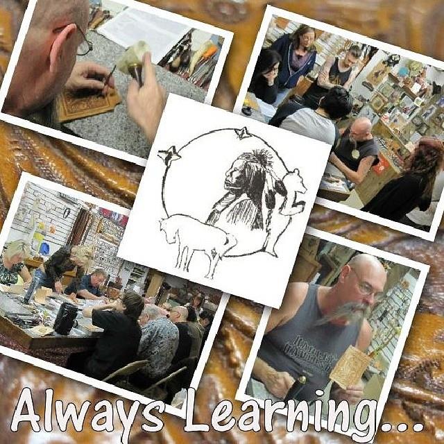 always learning, leathercraft classes, leather class at Standing Bear's Trading Post