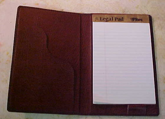 Custom Leather Note Pad Interior