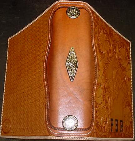 Custom Leather Notebook with Western Floral and Basketweave Design Handcrafted for PBR