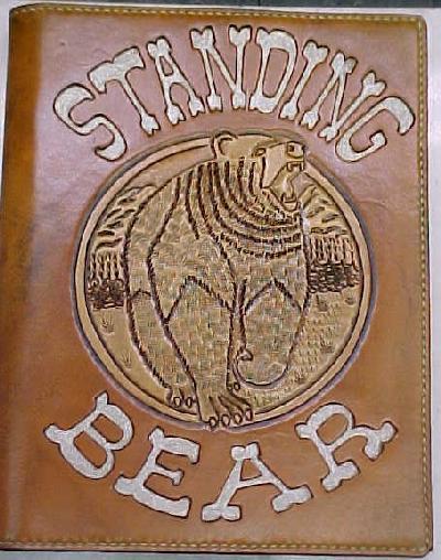 Custom Leather Standing Bear\\\'s Book Cover