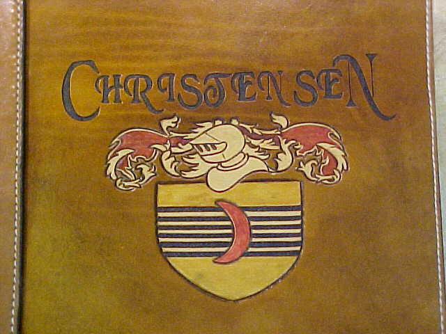 Christensen Family Crest Hand Tooled Leather Album
