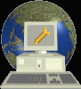 International Internet Leathercrafters Guild Logo showing a vintage computer, swivel knife and globe